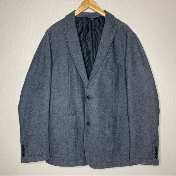 Boss Hugo Boss Gray Regular Fit Wool Blend Quilted Blazer Jacket - Picture 1 of 11